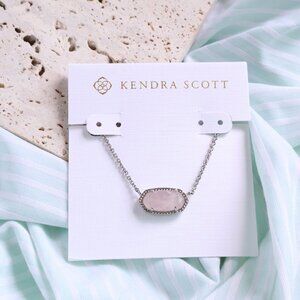 Kendra Scott Elisa Rose Quartz Pendant Necklace in Silver